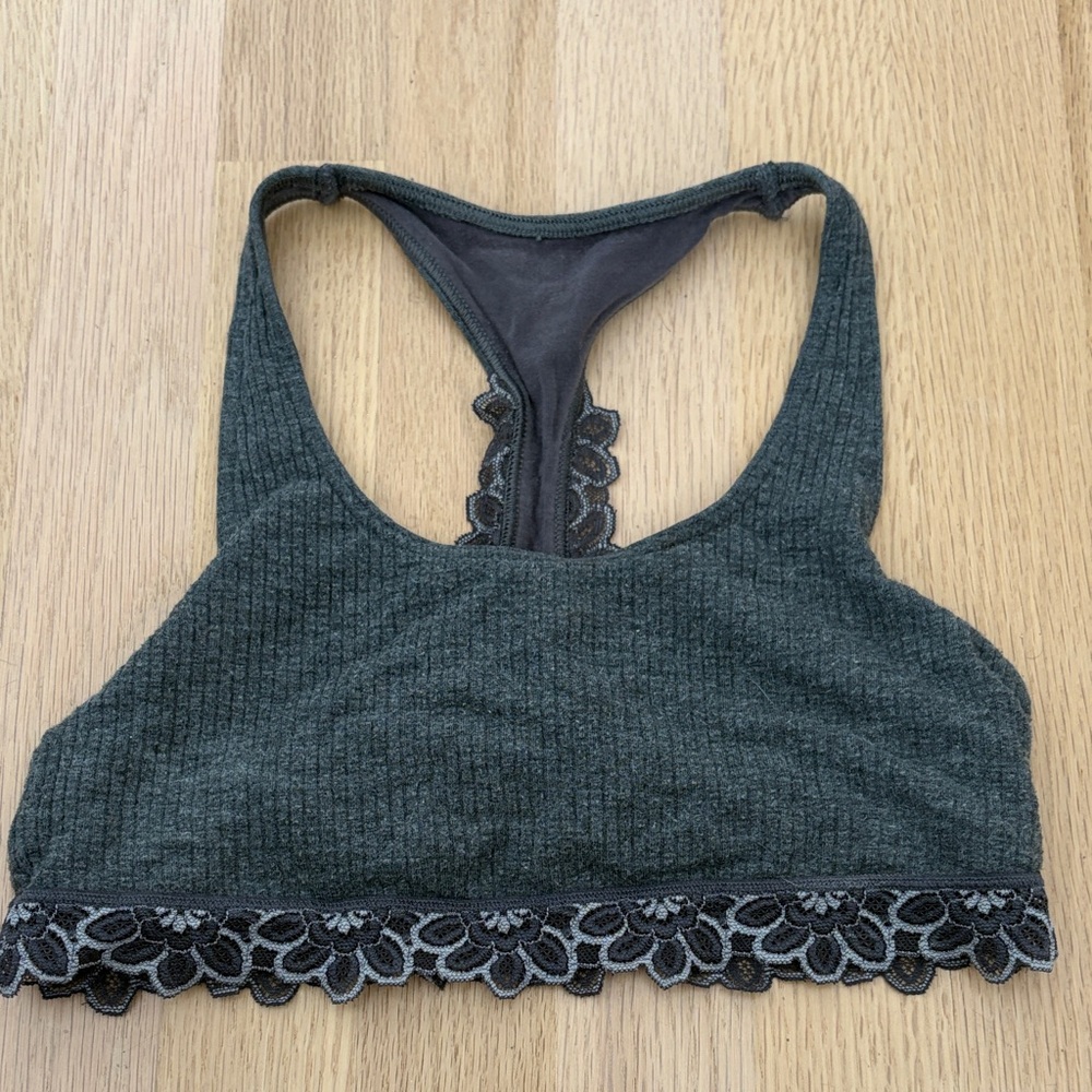 Aerie Charcoal Gray Lace Bralette